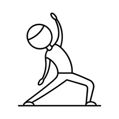 Person Doing a Side Stretch Vector Line Icon. Yoga Pose Line Art. Stretching Exercise Illustration