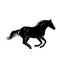 Elegant Silhouette of a Galloping Horse in Full Stride