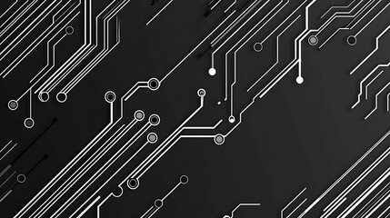 A black and white image of a circuit board with many small white dots