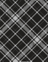 Plaid fabric pattern, white, black, brown, seamless for textile and design clothes skirt pants apron tablecloth blanket or decoration. 