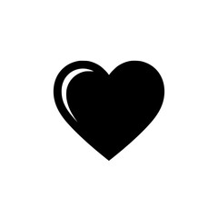 Black Heart Silhouette with a Reflective Shine a Symbol of Love and Affection