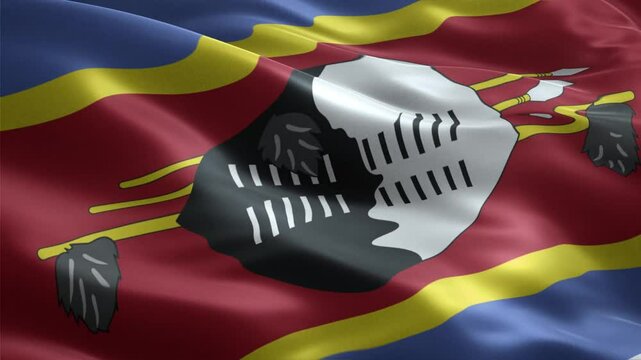 Waving Flag of Eswatini (Swaziland)