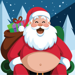 vector Happy New Year Celebrating 2025 in Latin letters , Christmas Decoration Items Santa Claus