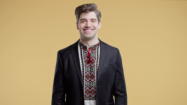 Friendly Businessman, Yes Signal, nodding in agreement with positive expression