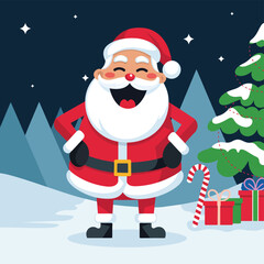 vector Happy New Year Celebrating 2025 in Latin letters , Christmas Decoration Items Santa Claus