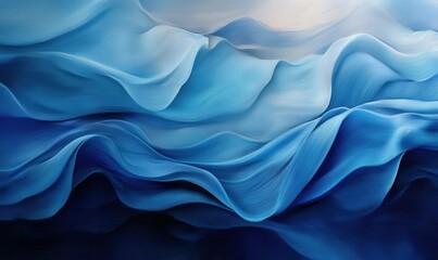 Obraz premium Blue wave abstract flows smoothly