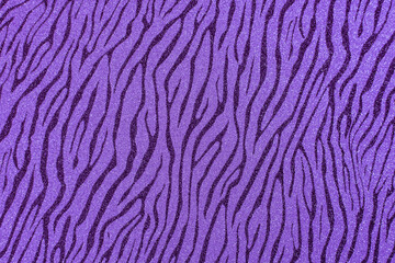 Texture of colored paper. Decorative sheet of cardboard with a pattern of a zebra. Lilac shiny background