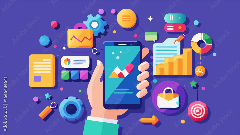 Wall mural mobile application and interface: a vibrant, modern design emphasizing the seamless integration of m