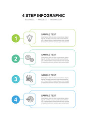  Infographic 5 steps design line art for your business data. Vector Illustration