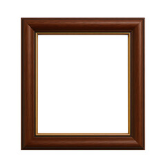 wooden picture frame,Elegant Rectangular Wooden Picture Frame with Rich Grain on White Background