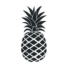 Obraz premium Stylized pineapple silhouette with geometric patterned skin and leaves
