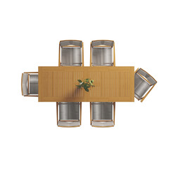 Top View Wooden Dining Table, outdoor