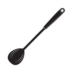 silhouette of spoon on the white background