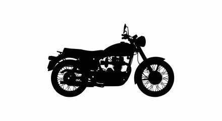 Obraz premium Vintage Motorcycle Vector – Silhouette for Classic Motorbike, Retro Transport, and Biker Lifestyle Concepts