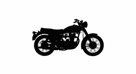 Obraz premium Vintage Motorcycle Vector – Silhouette for Classic Motorbike, Retro Transport, and Biker Lifestyle Concepts