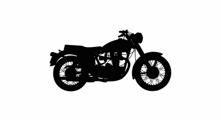 Obraz premium Vintage Motorcycle Vector – Silhouette for Classic Motorbike, Retro Transport, and Biker Lifestyle Concepts