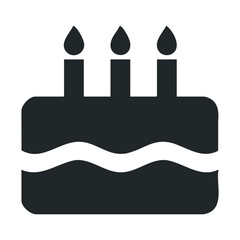 Fototapeta premium Black and white birthday cake with three candles