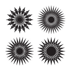 Fototapeta premium silhouette Latvian sun as seen in ancient jewelry set bundle on the white background