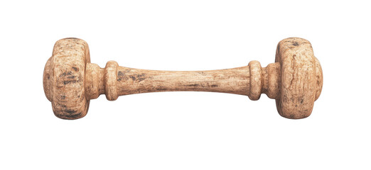 Vintage Wooden Dumbbell for Fitness Training, Home Gym Equipment, Rustic Design, Natural Material, Unique Workout Tool