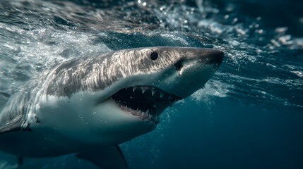 Naklejka premium Great White Shark Portrait