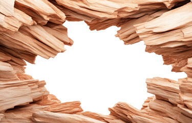 Natural Wooden Frame with Rough Edges and Texture, Ideal for Background or Decoration Purposes in Rustic Style
