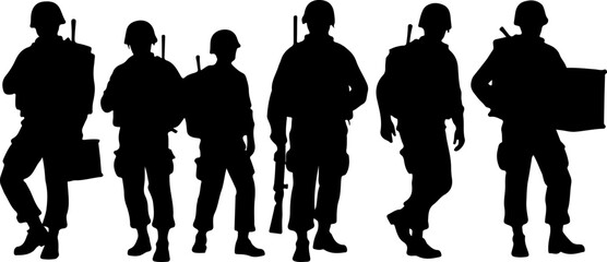 American soldiers, military, army, vector bundle