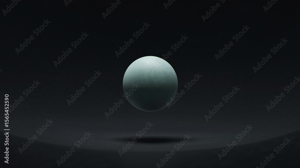 Fototapete moody orb floats against a sleek black backdrop, creating a surreal, dramatic effect with its subtle
