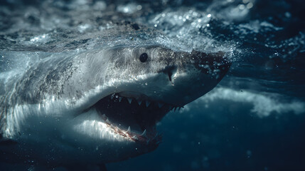 Naklejka premium Great White Shark Attack