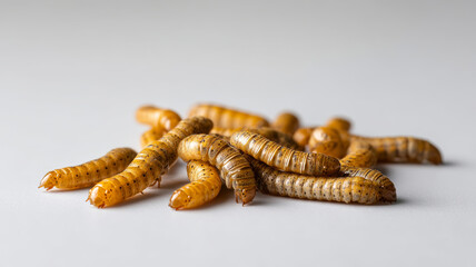 Obraz premium Minimalist view of black soldier fly larvae showcasing their potential as high-value animal feed
