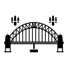 Sydney Harbour Bridge Silhouette – Iconic Australia Landmark Vector for Travel Design, Architecture Clipart, City Symbols, Tourism Logos & Urban Graphics

