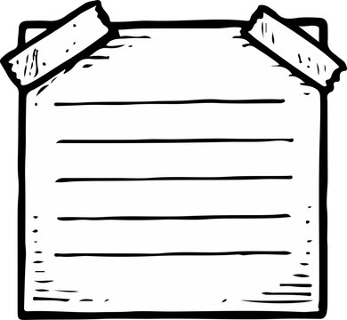 Lined paper with tape on top corners for memo boards, reminders, or creative layout projects