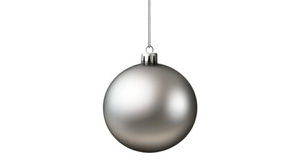 Silver Christmas Ball Decoration Ornament on white background
