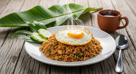 Steaming Fried Rice with Egg
