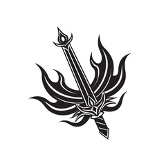 Obraz premium silhouette broken sword bundle on the white background