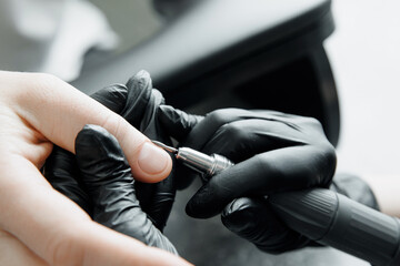 Trendy male manicure, stylish and fashionable nail care for adults men