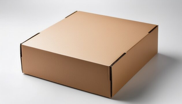 cardboard box mock up with textured white surface high resolution background