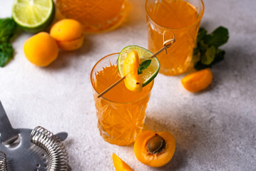 Fresh summer apricot healthy drink
