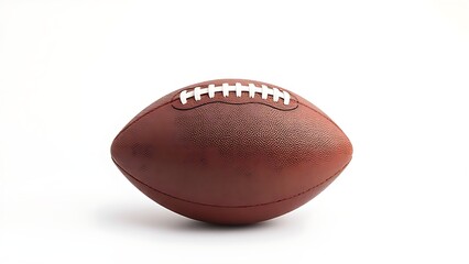 American football centered on a pristine white background, presented in a clean and simple style.