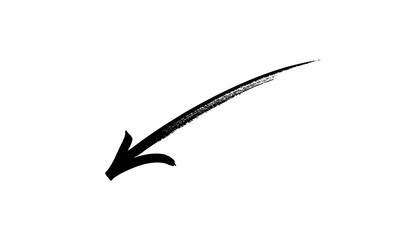 Fototapeta premium Hand-drawn Black marker arrow isolated on a transparent background, hand-drawn. Arrow icon. Arrow drawn with black marker on white background.