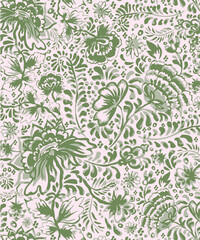 flowers with leaves seamless pattern on background