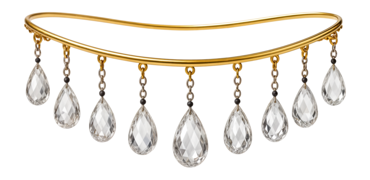 Belly chain adorned with a series of dangling teardrop crystals