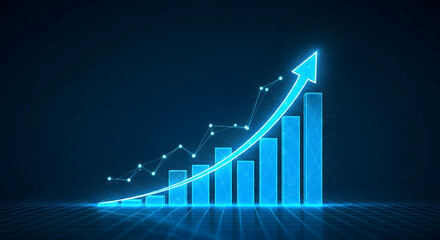 Upward Trending Growth Chart  Visualizing Business Success and Progress
