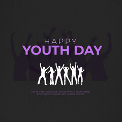 Happy Indian National Youth day people group. 3d vector illustration design young youth Gen-z