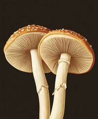 Fresh Organic Chanterelle Mushrooms Isolated in Nature Closeup