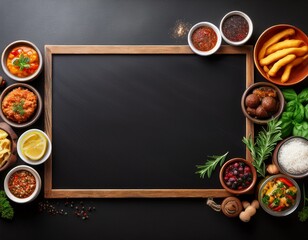 eye catching chalkboard background banner feature daily weekly food specials with writing space