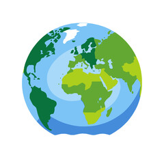 Naklejka premium Cartoon Globe Illustration-World Map Showing Continents-Educational Resource for Kids-Geography Design-Global Awareness-Planet Earth Graphic-Climate Concept