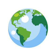 Obraz premium Earth Illustration - Globe Showing Americas and Africa - Cartoon Earth Image - World Continent Visualization - Planet Icon Design