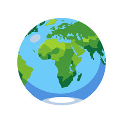 Fototapeta premium Globe Illustration Featuring Africa Europe and Asia-Cartoon Earth Depicting Continents and Oceans-World Map Graphic for Educational Resources