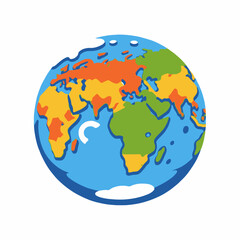 Obraz premium World Map Image-Colorful Globe-Earth Map-Educational Graphic-Kids Learning Resource-Geography Illustration-Educational Material-Kids Activity