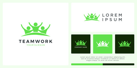 Unique teamwork people logo design
